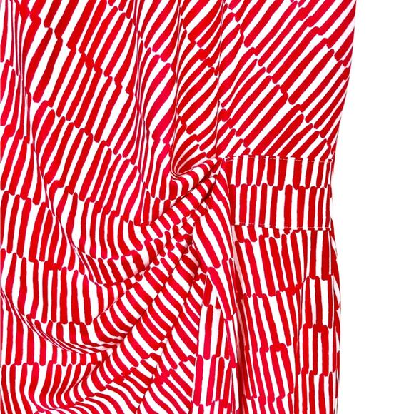 NYDJ Veronica Ruched Tie Waist Pink and White Striped Dress Size 14 - Picture 9 of 9